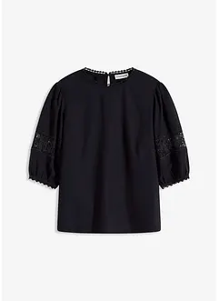 Kortermet bluse med linandel, bonprix