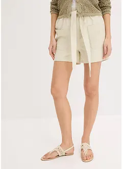 Shorts i twill med knytebelte, bonprix