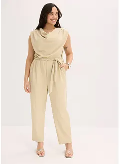 Jersey jumpsuit med skulderpolstring, bonprix