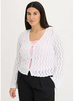 Kort cardigan i heklet look, bonprix