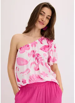One shoulder-bluse i strukturert viskose, bonprix