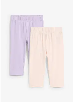 Caprileggings i økologisk bomull med elastan (2-pack), bonprix