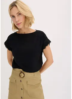 Topp i viskose med blonder, bonprix