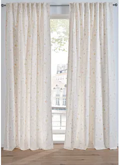 Gardin i resirkulert polyester med trykt blomstermønster (1-pack), bonprix