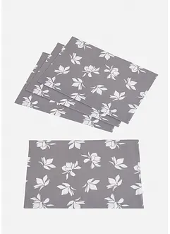 Bordbrikker i økologisk bomull med trykt blomstermønster (4-pack), bonprix