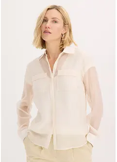 Bluse i strukturert, transparent materiale, bonprix