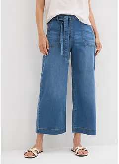 Wide Leg-jeans High Waist, komfortlinning cropped, bonprix