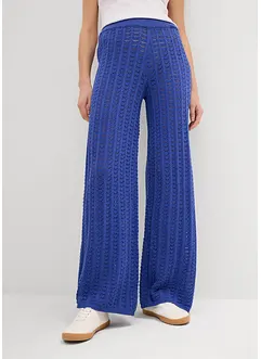 Strikket pull on-bukse med hullmønster, bonprix
