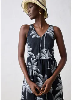 Midikjole i rami-materiale, bonprix