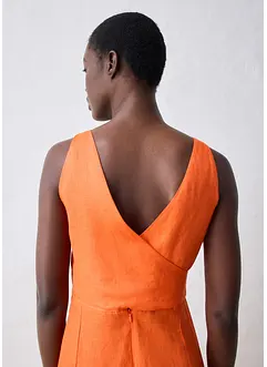 Midikjole i 100% lin, bonprix