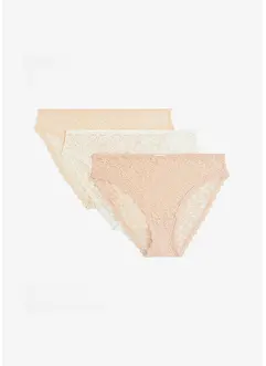 High Leg-maxitruse i resirkulert blondemateriale (3-pack), bonprix