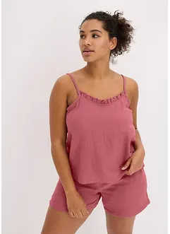 Pyjamas i musselin med stroppetopp, bonprix