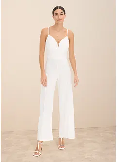 Jumpsuit med blonder og spagettistropper, bonprix