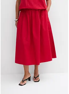 Midiskjørt i ren bomull, bonprix