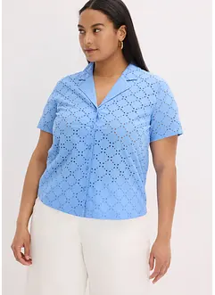 Moderne bluse med hullbroderi, bonprix