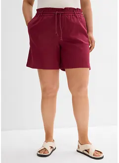 Paperbag-shorts med lin, bonprix