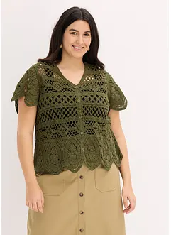 Kort, heklet cardigan, bonprix