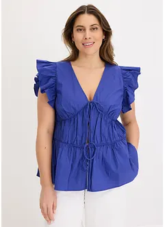 Bluse i 100% bomull med knytebånd, bonprix