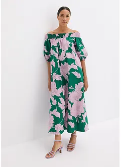 Off shoulder-kjole i 100% bomull med trykt mønster, bonprix