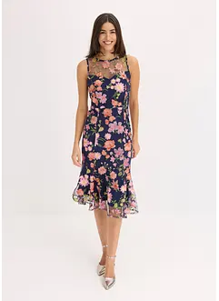Midikjole med blomsterbroderi, bonprix