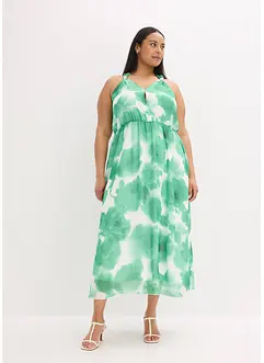 Stroppekjole i chiffon med nydelig trykt mønster, bonprix