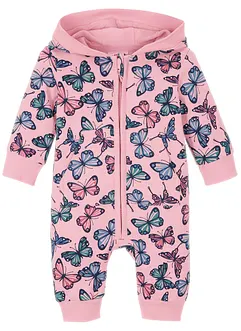 Sweat baby-jumpsuit med hette, økologisk bomul, bonprix