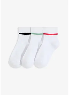 Ankelsokker med økologisk bomull og frotté på innsiden (3-pack), bonprix