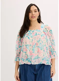 Bluse med ballongkant nede, bonprix