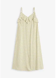 Midikjole med rysjekant, bonprix