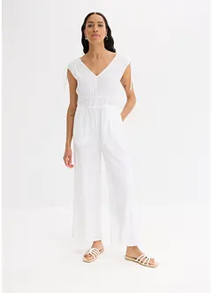 Jumpsuit i strukturert krepp, bonprix