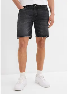 Denimshorts med stretch og råkanter, Relaxed Fit, bonprix