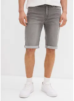Bermudashorts i denim med stretch og oppbrett, Regular Fit, bonprix