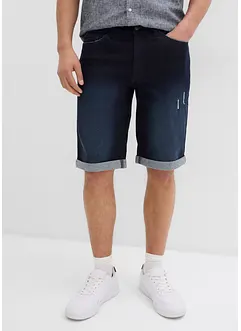 Bermudashorts i denim med stretch og oppbrett, Regular Fit, bonprix