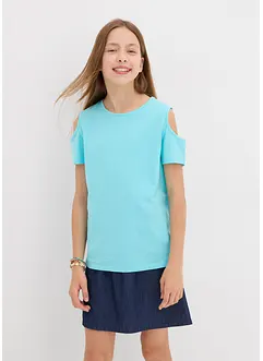 Cold shoulder-topp i 100% økologisk bomull, bonprix