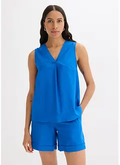 Blusetopp i lett linmiks, bonprix
