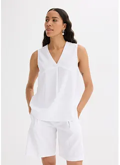 Blusetopp i lett linmiks, bonprix