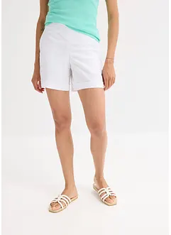 Pull on-shorts i lett linmiks, bonprix