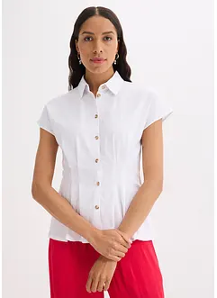 Kortermet bluse i luftig linmiks, bonprix