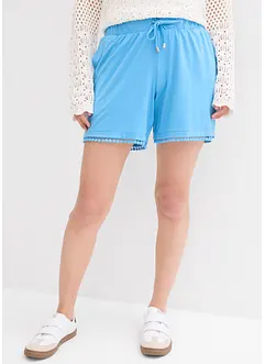 Jerseyshorts i viskosemiks med komfortlinning og blonder, bonprix