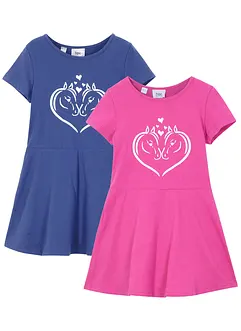 Jerseykjole av økologisk bomull (2-pack), bonprix