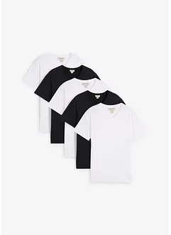 T-skjorte med V-hals (5-pack), bonprix