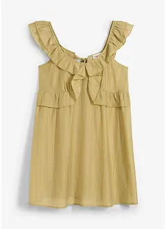 Transparent minikjole med volanger, bonprix