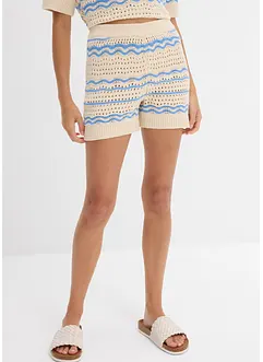 Strikkeshorts av luftig bomull-/linmiks, bonprix