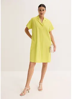 Kjole i bomull og vid modell med sydd fold, bonprix