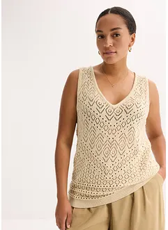 Topp med hullstrikk, bonprix