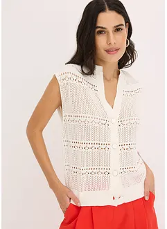 Strikkejakke med hullstrikk, bonprix