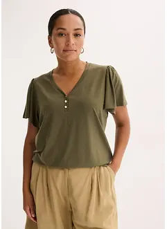 Topp med viskose og knapper, bonprix