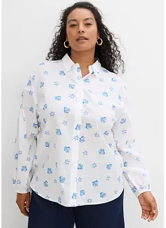 Oversized bluse av ren bomull, bonprix