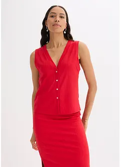 Ribbet vest i strikket stil, bonprix