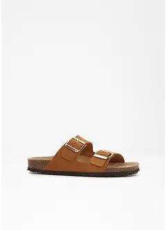 Slip-in sandal i skinn, bonprix